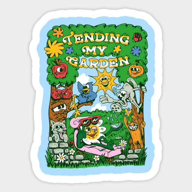 Tending my Garden - Spring Fling Sticker by falsetoothart